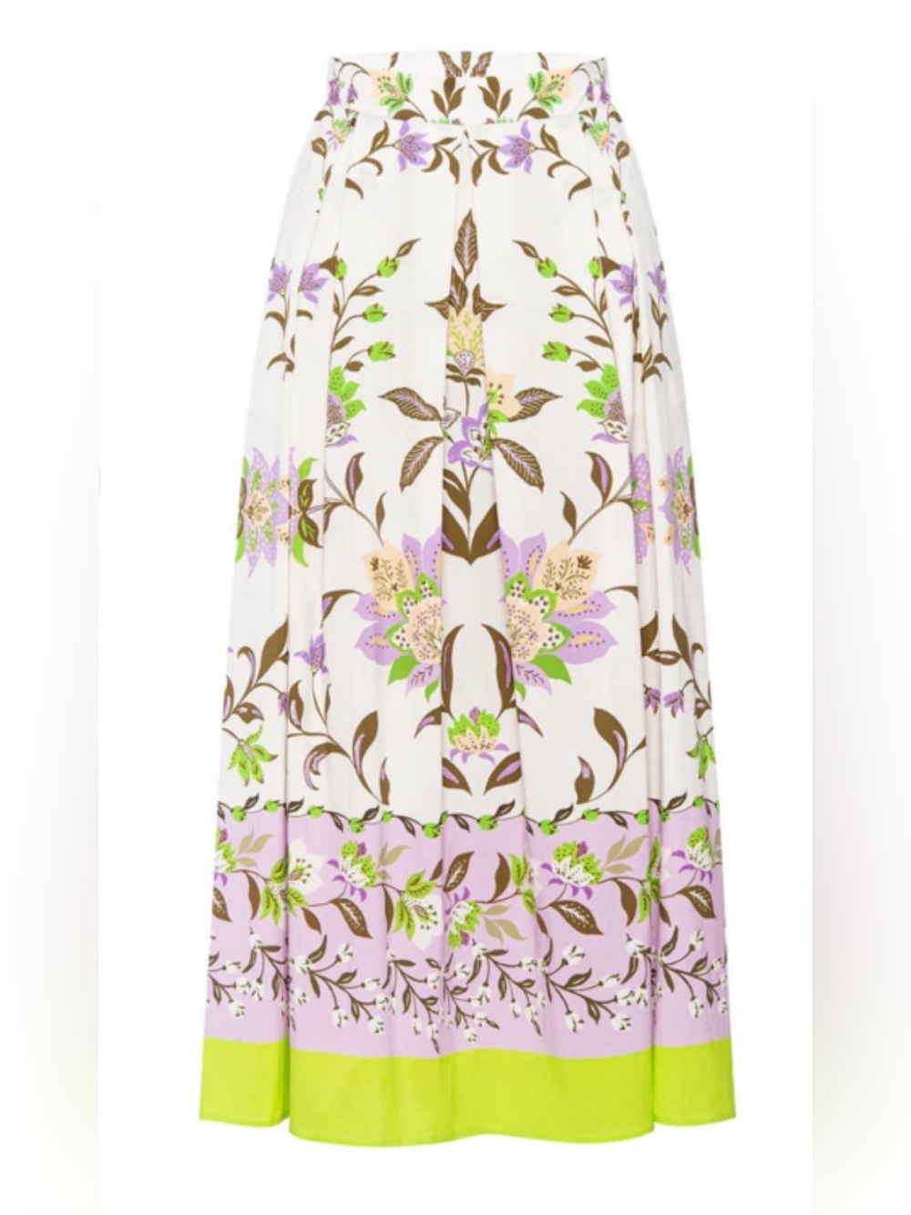 Misa Los Angeles White Floral Two-Piece Dress with Lavender & Green - Picture 2 of 5